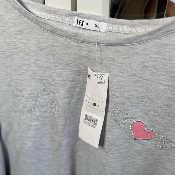 NWT Tex Light Gray Long Sleeve Pajama Shirt Size XL - Picture 4 of 5